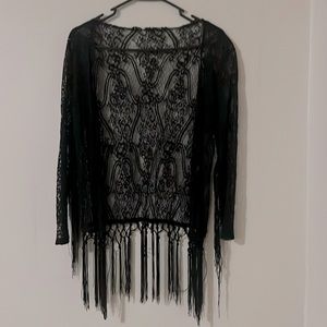 Lace Shawl with Fringe